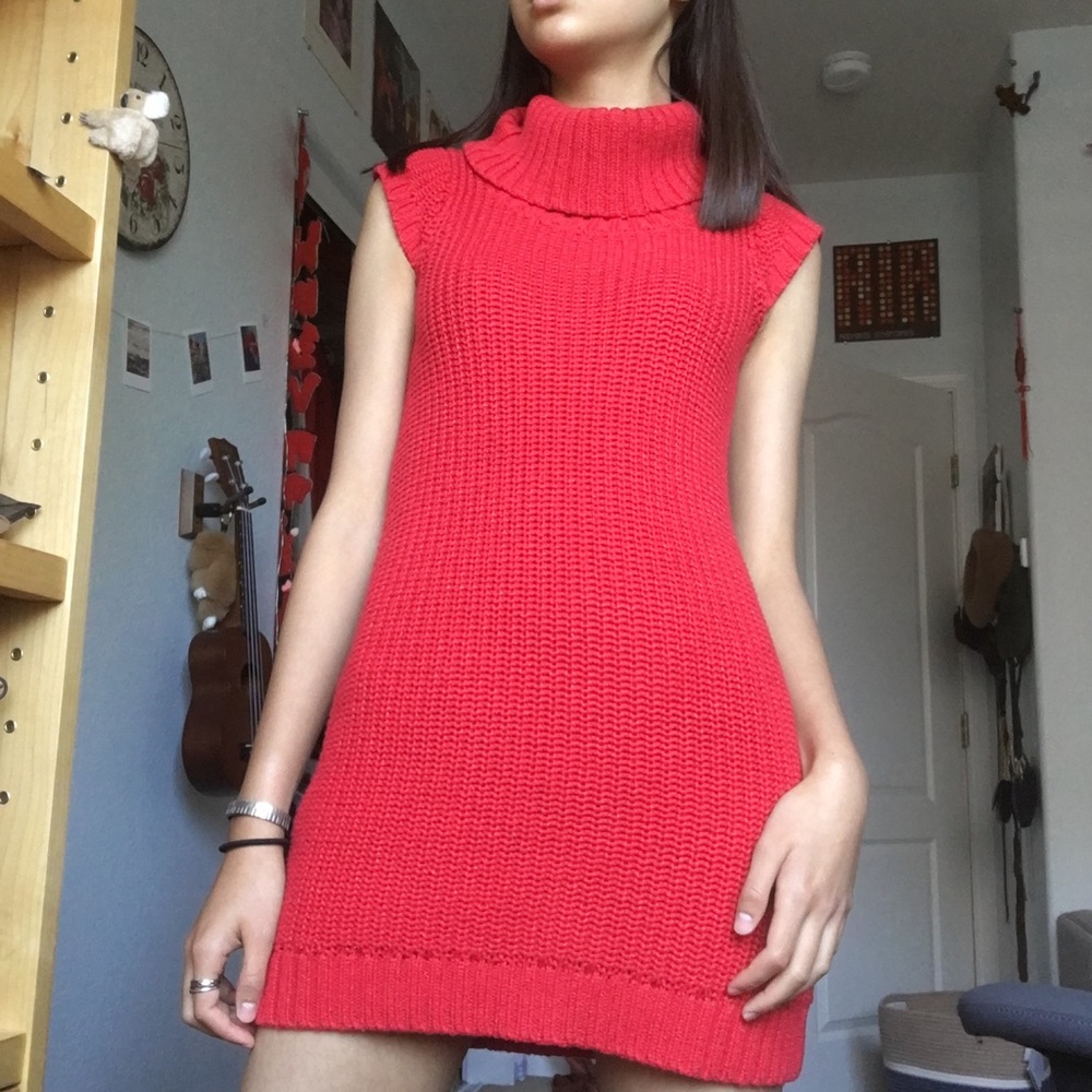 Red Knit Bodycon Dress